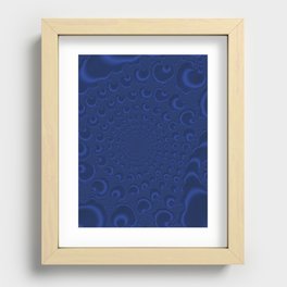 Abstract Art Digital Fractal Navy Blue Recessed Framed Print