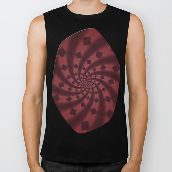 Tess Fractal in Rosewood Biker Tank