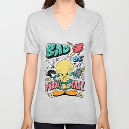 Bad ol Puddy Tat V Neck T Shirt