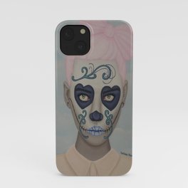 Sugar Skull Girl Pink Hair iPhone Case
