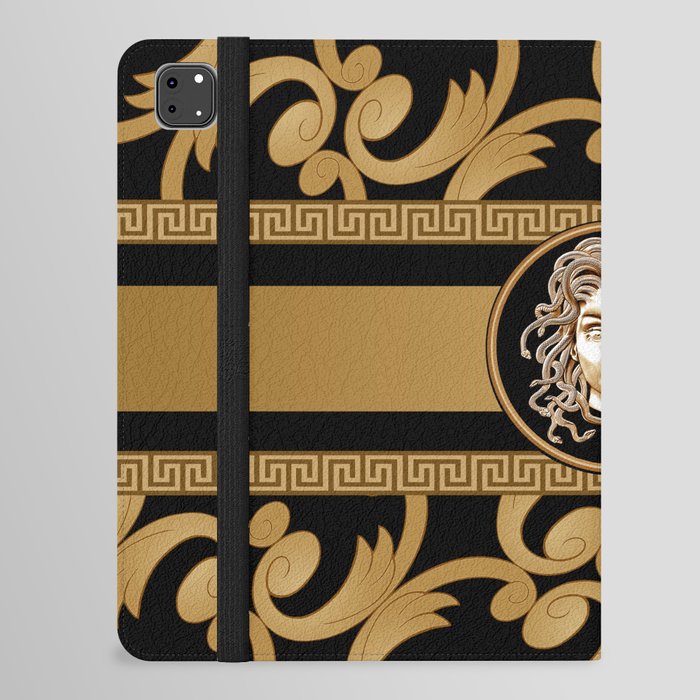 Baroque Medusa Black & Gold iPad Folio Case