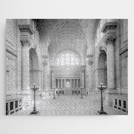 Penn Station, NY Pennsylvania Station (1910) Silver Gelatin Fibre Print Manhattan New York City black and white architecture photograph - photography - photographs Jigsaw Puzzle
