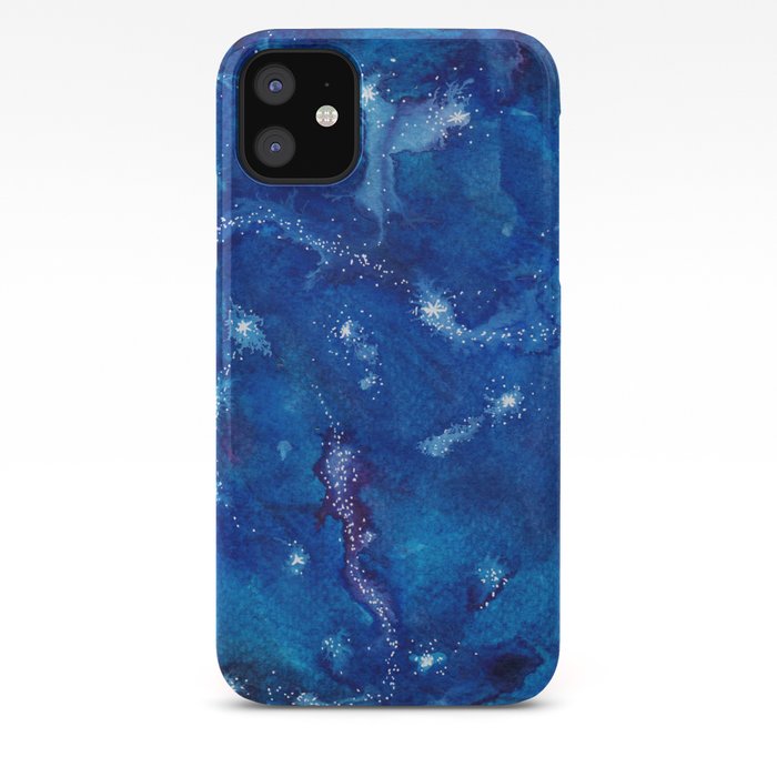 Starry Night Dark Blue Universe Watercolor Painting Iphone
