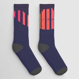 Cats Retro Synthwave Sunset Together Forever Socks