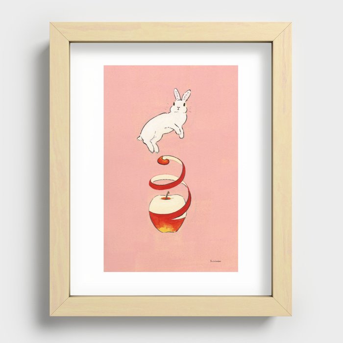 The apple makes bunny happy Art Print by SCHINAKO MORIYAMA