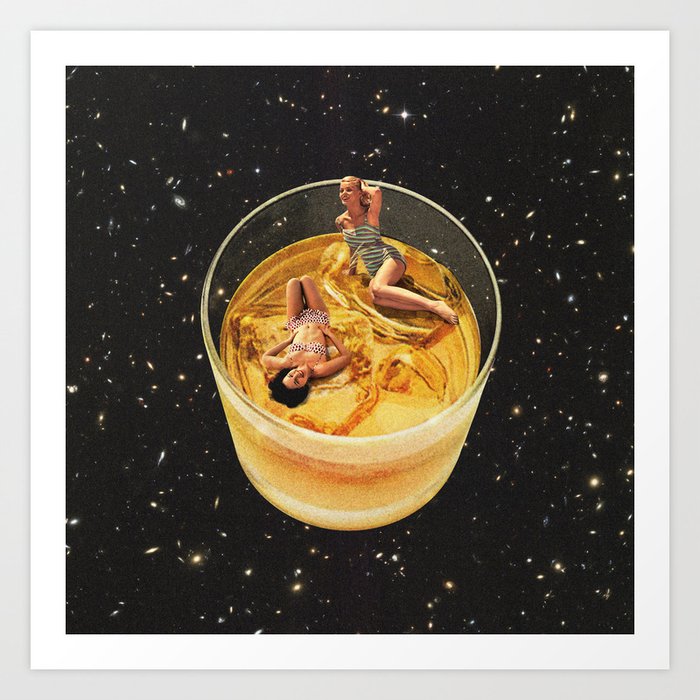 Whisky besties II - Whiskey on the rocks Art Print