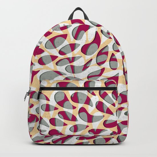 Organic Petals Pattern Magenta Gray Backpack