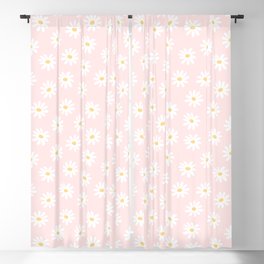 Pink Daisy Pattern Blackout Curtain