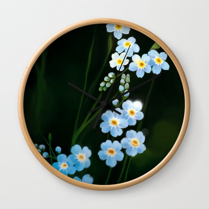 Forget Me Not Wall Clock