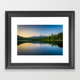 Trillium Lake Reflecting Mount Hood Framed Art Print