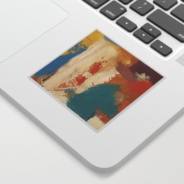 Rustic Orange Teal Abstract Sticker