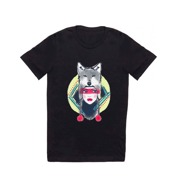 Girl with wolf hat T Shirt