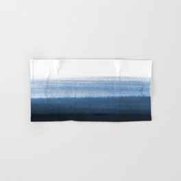 Navy Blue Watercolor Ombre Hand & Bath Towel