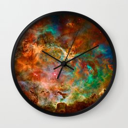 Mystic Mountains - Carina Nebula Astronomy Image Wall Clock