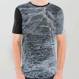 Waves on a black sand beach in iceland - minimalist Landscape Photography All Over Graphic Tee