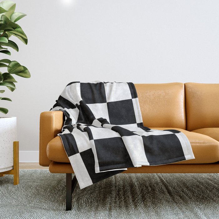 BLACK WHITE CHECKERED Throw Blanket by Sharon11 Society6