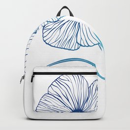 Flowers in a Light Blue Gradient Backpack