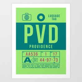 Luggage Tag B - PVD Providence USA Art Print