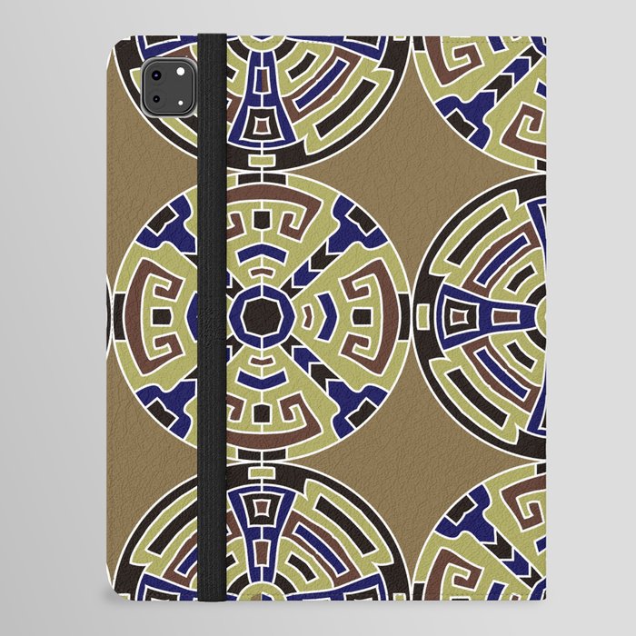 Semless background. Trendy color ethnic background with folk motifs. Seamless color background with ethnic motifs. Vintage texture.  iPad Folio Case