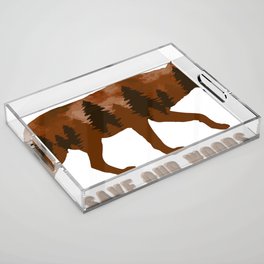Climate Change Environmental Protection Wolf Acrylic Tray