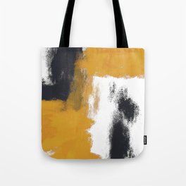 Odessa 3 - Minimal Abstract Painting in Yellow, Black and White Tote Bag