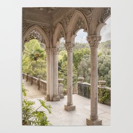 Monseratte Palace Arches | Botanical Garden Photography Art Print | Old Architecture in Sintra, Portugal Poster