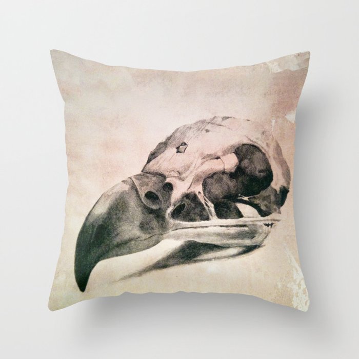 Andean Condor Skull Throw Pillow