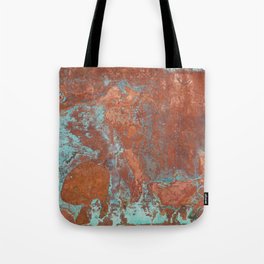 Tarnished Metal Copper Aqua Texture - Natural Marbling Industrial Art  Tote Bag