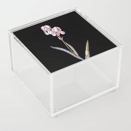 Floral Tall Bearded Iris Mosaic on Black Acrylic Box