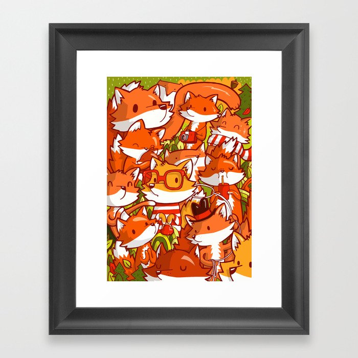 The Fox Family Framed Art Print