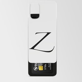 The Letter 'Z' Monogram (Black Text with White Background) Android Card Case