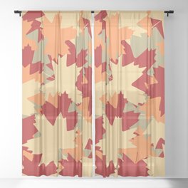 Maple Leaf pattern (Autumn colours) Sheer Curtain