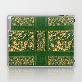 Geometric pattern design with grass and flowers Laptop Skin