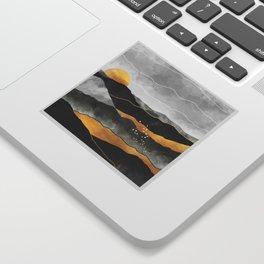 Gold and Grey Peaks Sticker
