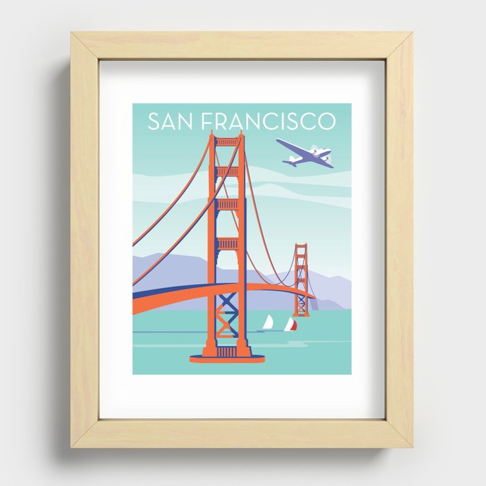 San Francisco: Golden Gate Bridge Recessed Framed Print