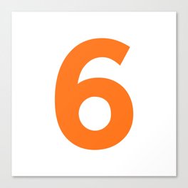 Number 6 (Orange & White) Canvas Print