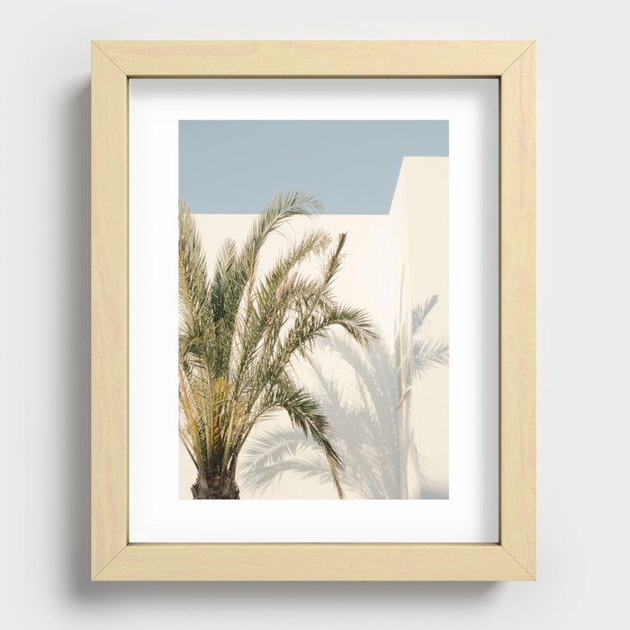 Mediterranean White Village House Palm Summer Travel Recessed Framed Print