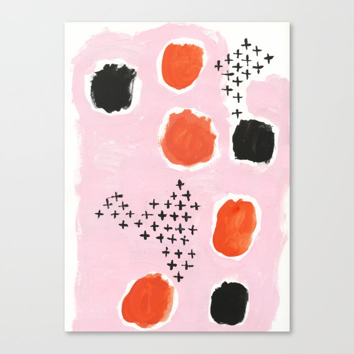 Uma - abstract minimal modern painting dorm college hipster trendy pastel painterly brushstrokes art Canvas Print