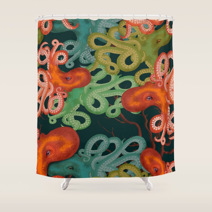 Octopus Shower Curtain by HNLdesigns | Society6