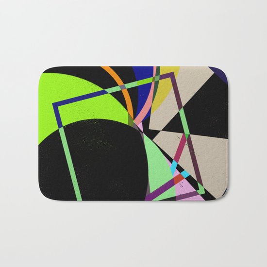 Retro Pastel X - Abstract, geometric, scandinavian pattern artwork Bath Mat