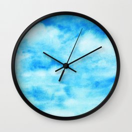 Relaxing Mood Calm Clouds - Calming Aqua Color Wall Clock