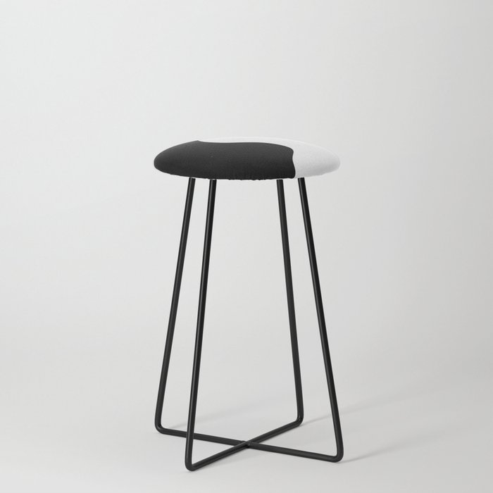 Black and White Wavy Colorblock Counter Stool