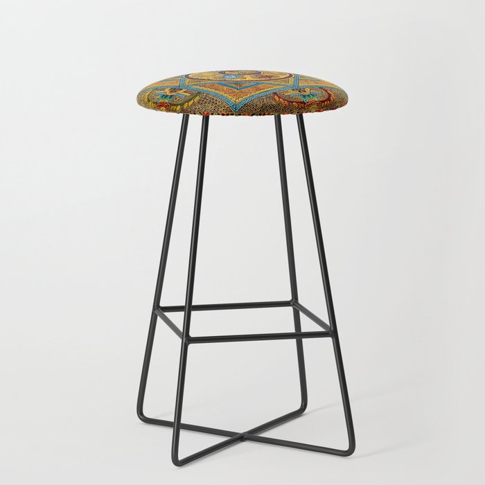 Buddhist Hindu Mandala 23 Bar Stool