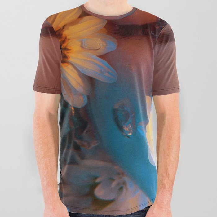 Wild daises; young woman underwater with flowers floral surreal fantasy color portrait photograph / photography All Over Graphic Tee