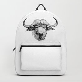 Cape Buffalo Backpack | Drawing, Wildlifebiologist, Wildlife, Vintage, Animal, Buffalo, Taxonomy, Africanwildlife, Ungulate, Naturalhistory 