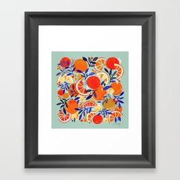 Fresh Citrus Mesh – Mint Framed Art Print