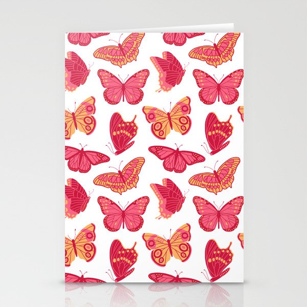 Texas Butterflies – Pink and Orange Pattern Stationery Cards