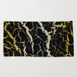 Cracked Space Lava - Gold/White Beach Towel