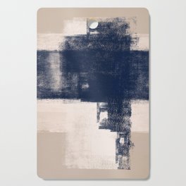 Just Tan & Indigo | Expressive Minimalist Abstract Cutting Board