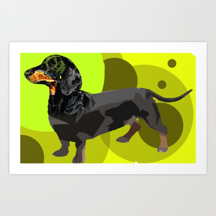 Sausage dog art print online